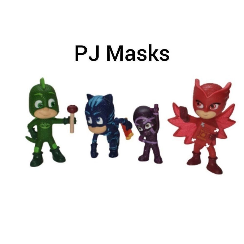 PJ Masks Collectible Figures 4 Piece Deluxe Set 3.5" Bundle NWOT 2